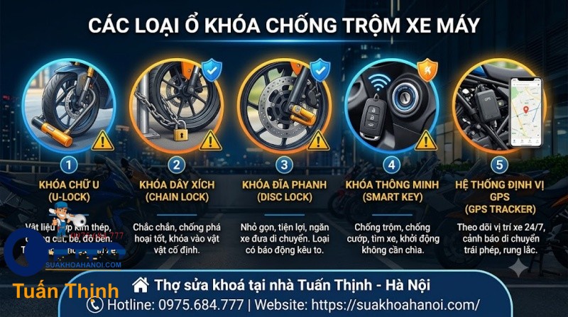 các loại khóa chống trộm