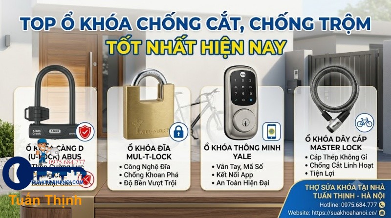 top ổ khóa chống cắt, chống trộm tốt nhất hiện nay