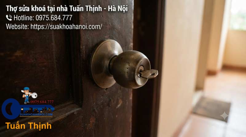 ổ khóa tay nắm tròn bị kẹt