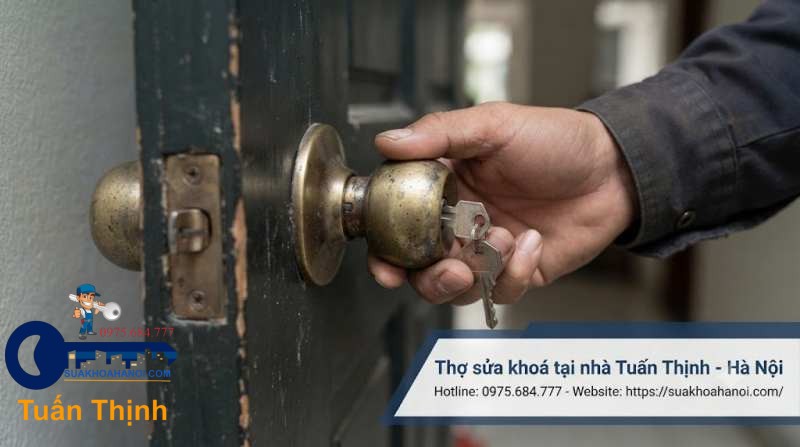 tay nắm ngoài bị kẹt cứng khó vặn