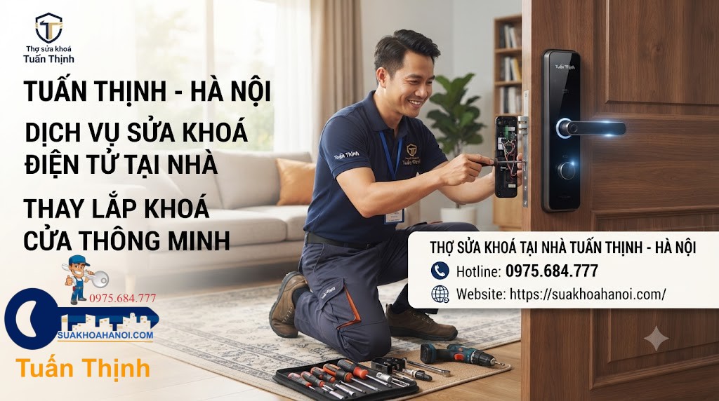thay lắp khóa điện tử mới