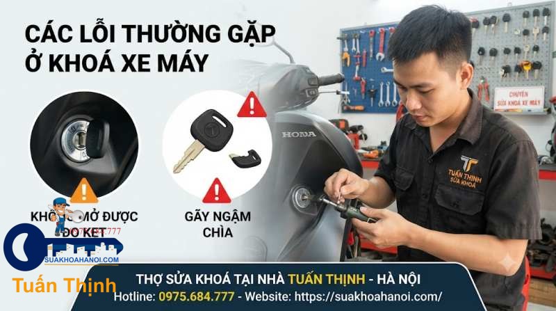 kẹt khóa - gãy ngậm chìa bên trong