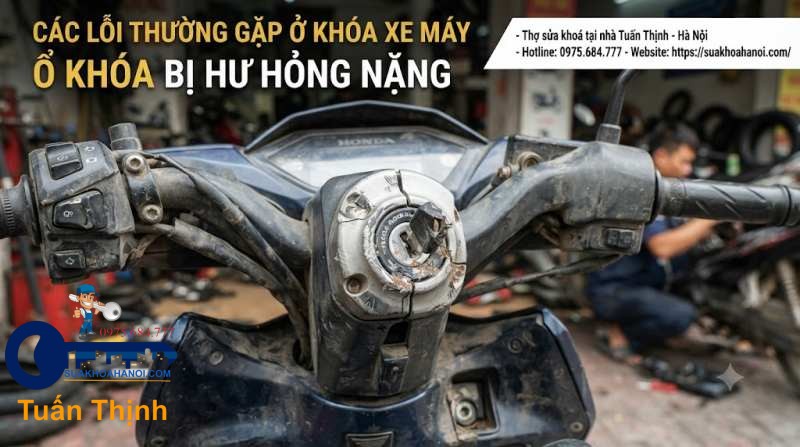 ổ khóa bị hư hỏng nặng