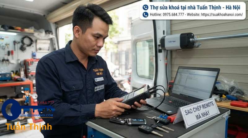 sửa chữa và sao chéo remote cửa cuốn mã nhảy