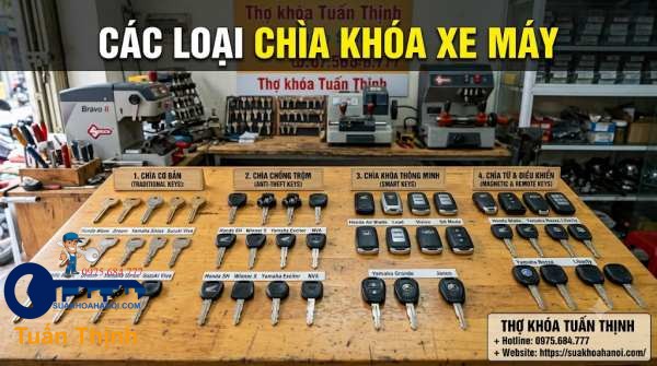 các loại chìa khóa xe máy