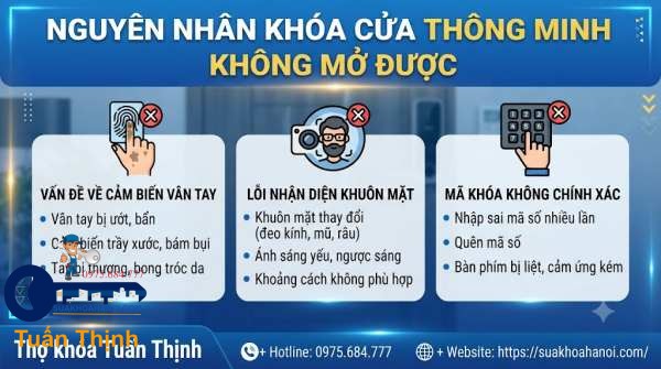 cảm biến vân tay, nhận diện khuôn và mã khóa không nhận diện