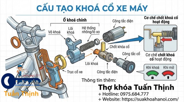 cấu tạo khoá cổ xe