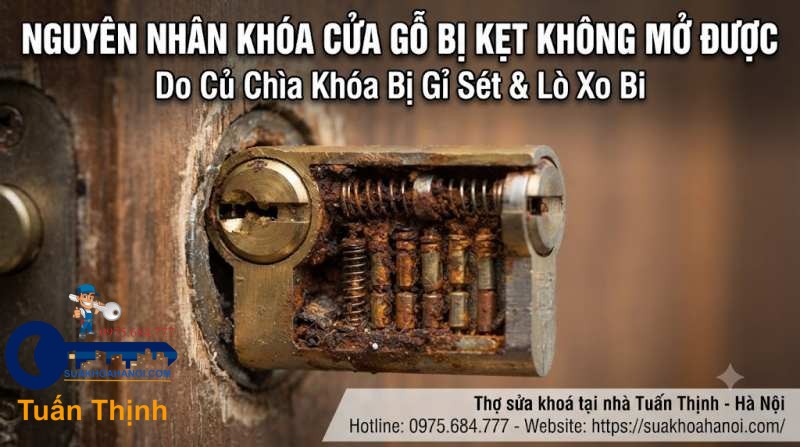 củ chìa khóa bị gỉ set lò xo bi