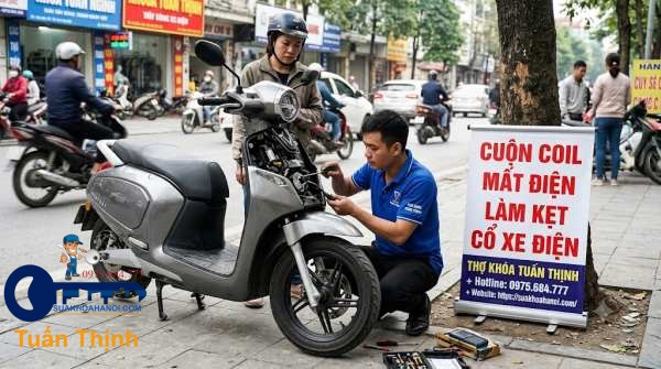 cuộn coil mất điện làm kẹt cổ xe điện