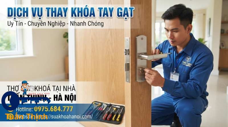 dịch vụ thay khóa tay gạt