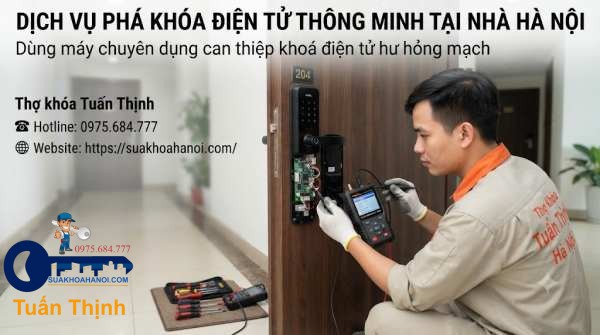 dùng máy chuyên can thiệp khóa bị hư hỏng bo mạch