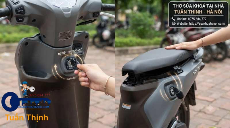 mở cốp xe bằng khóa cơ