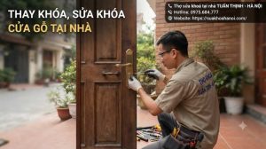 thay khóa sửa khóa cửa gỗ tại nhà
