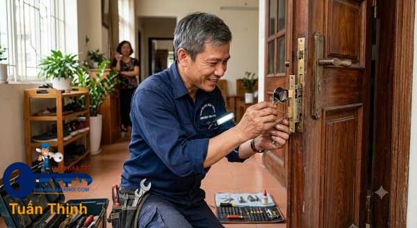 thợ sửa khóa cửa gỗ tay nghề cao uy tín