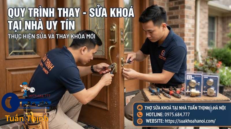 thực hiện sửa và thay khóa mới