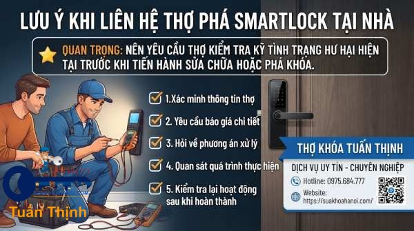 yêu cầu thợ kiểm tra tình trạng hư hại của khóa