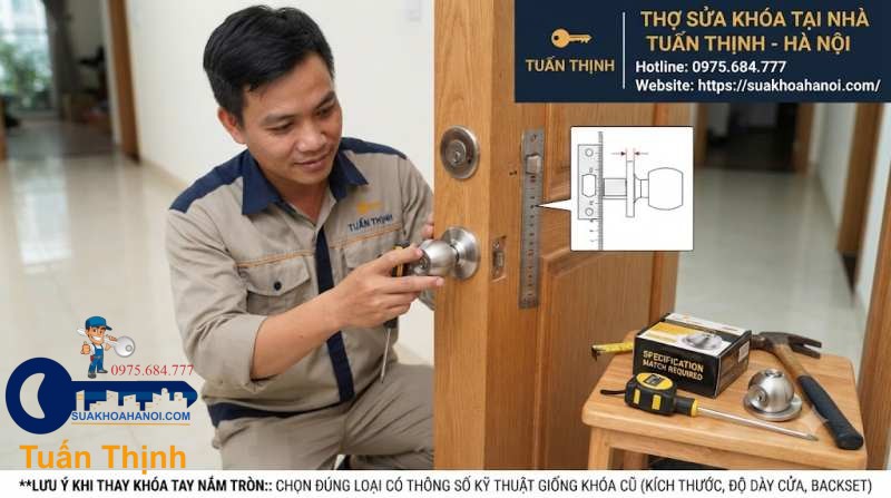 chọn đúng loại có hông số giống khóa cũ