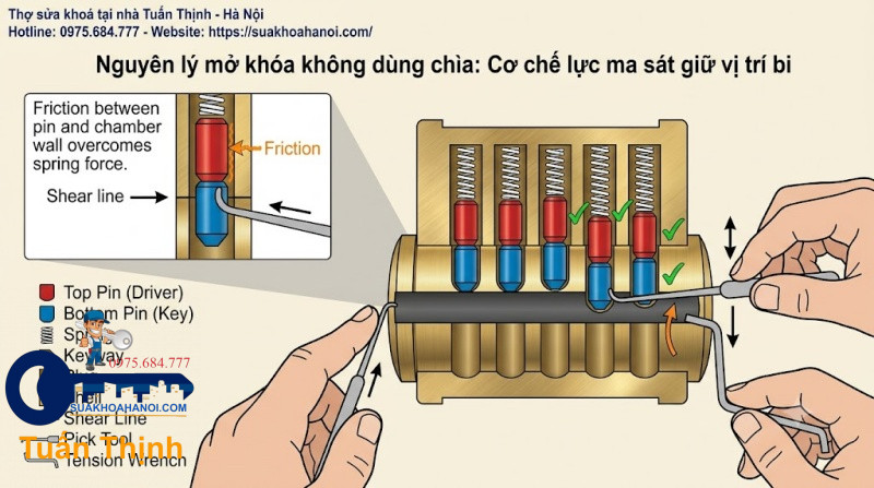 cơ chế lực ma sát giữ vị  trí bi