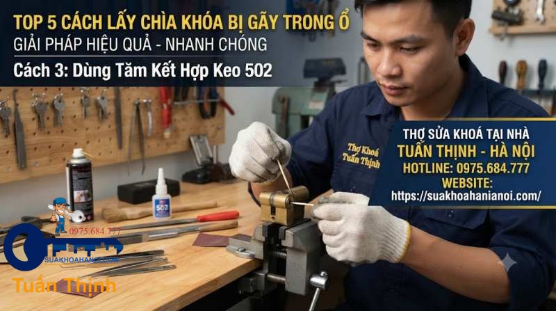 dùng tăm kèm keo 502