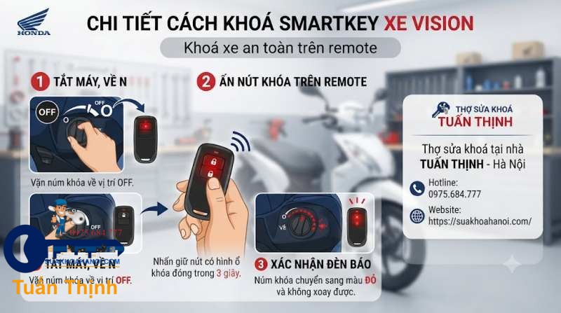 khóa xe an toàn trên remote