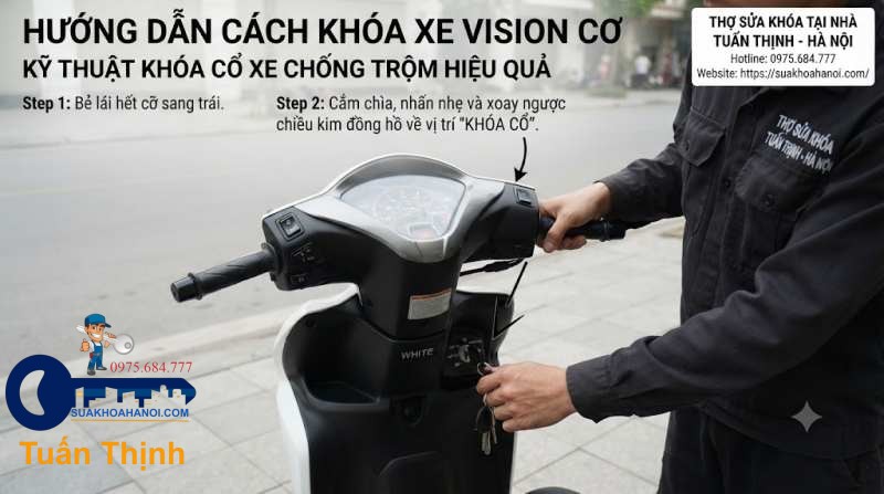 kĩ thuật khóa cổ xe chống trộm hiệu quả